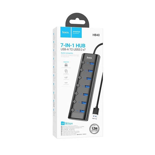 Hoco HB40 Adapter, USB, Black