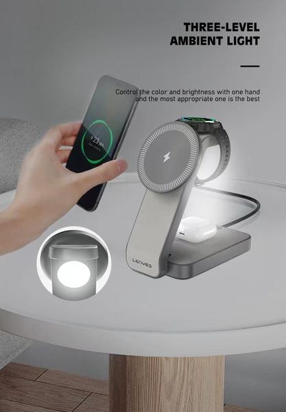 Lenyes PW313 Foldable 3-in-1 Magnetic Wireless Charging Station.