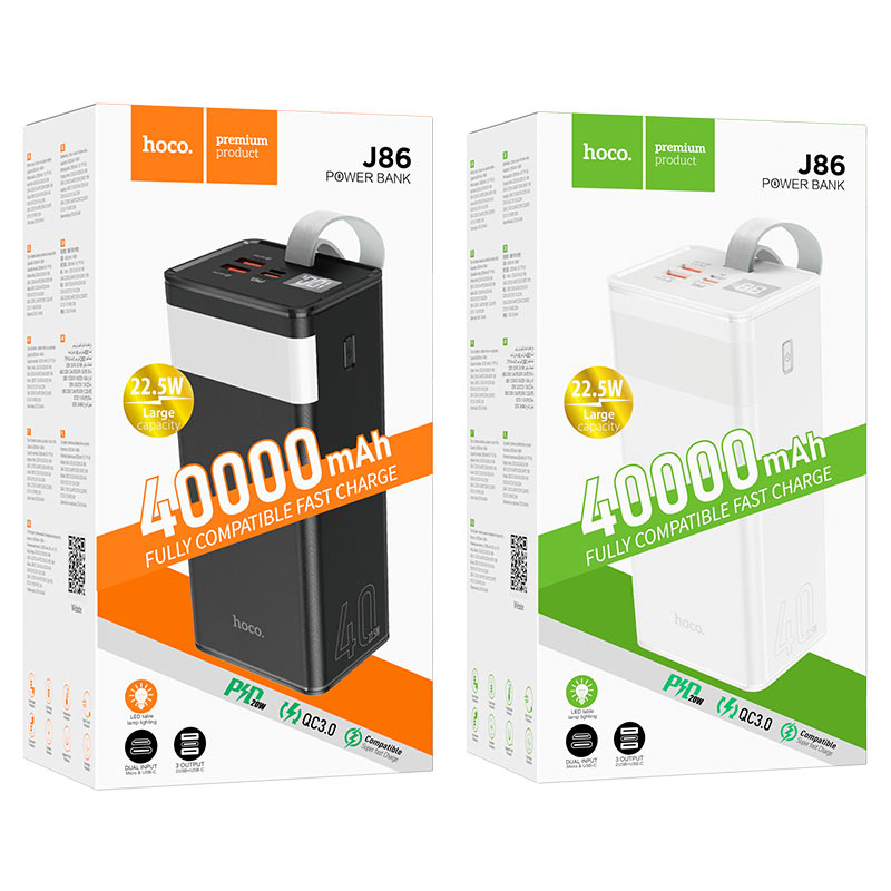 HOCO J86 Powermaster 40,000mAh 22.5W Fast Charging Power Bank.