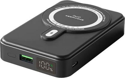 Keephone PB-15 10,000mAh Magnetic Wireless Power Bank with Stand.