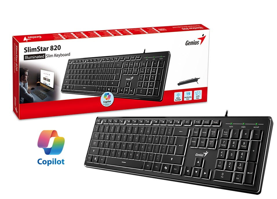 Клавиатура Genius проводная с подсветкой SlimStar 820